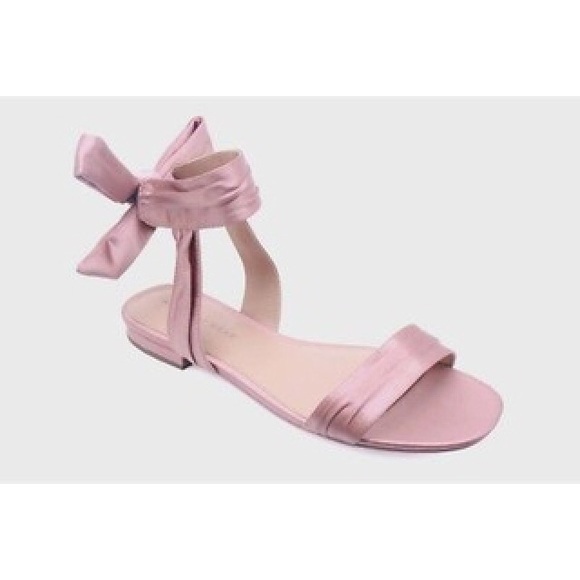 Who What Wear Shoes - Pink Satin Ballet Tie Sandal 8.5 LAST CHANCE